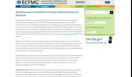 
							         New Enhancement to ECFMG Certification of Identity Process for ...								  
							    