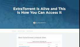 
							         *New* Extratorrent mirrors and proxy still working in 2019 - Xtorrent								  
							    
