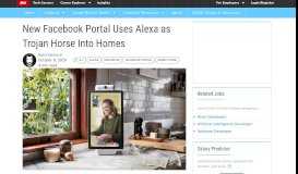 
							         New Facebook Portal Uses Alexa as Trojan Horse Into Homes								  
							    