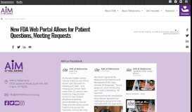 
							         New FDA Web Portal Allows for Patient Questions ... - AIM at Melanoma								  
							    