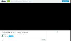 
							         New Feature - Client Portal on Vimeo								  
							    