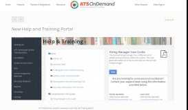 
							         New Help and Training Portal | ATS OnDemand								  
							    