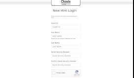 
							         New Hire Login - Oasis Outsourcing - USVerify								  
							    