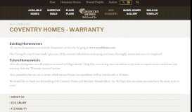
							         New Home Warranty Information | Coventry Homes								  
							    