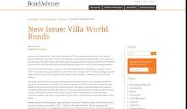 
							         New Issue: Villa World Bonds – BondAdviser								  
							    
