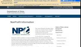 
							         New Jersey Department of State - NonProfit Information - State of NJ								  
							    
