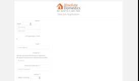 
							         New Job Application - Absolute Domestics Jobs Portal								  
							    