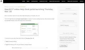 
							         New KCIT online Help Desk portal launching Thursday, Nov. 29 ...								  
							    