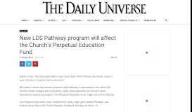 
							         New LDS Pathway program will affect the Church's Perpetual ...								  
							    