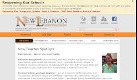 
							         New Lebanon CSD New Teacher Spotlight								  
							    