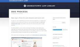 
							         New Log-in Portal for Lexis Advance and Lexis.com « Due Process								  
							    