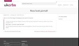 
							         New look portal! - ukcrbs								  
							    