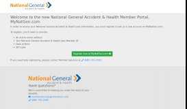 
							         New Member Portal | National General Accident & Health								  
							    