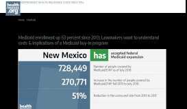 
							         New Mexico and the ACA's Medicaid expansion: eligibility, enrollment ...								  
							    