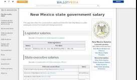
							         New Mexico state government salary - Ballotpedia								  
							    