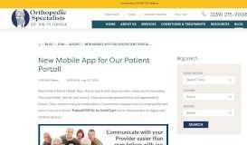 
							         New Mobile App For Our Patient Portal! - Orthopedic Specialists of ...								  
							    