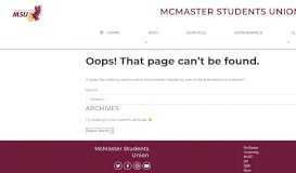 
							         New MSU Job Opportunities Available | MSU McMaster Students Union								  
							    