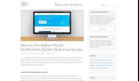 
							         New on the Author Portal: Notification System & Annual Survey | News ...								  
							    