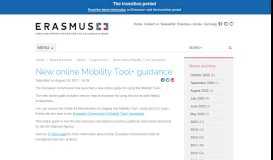 
							         New online Mobility Tool+ guidance | Erasmus+								  
							    