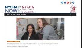 
							         New Online Re-certification Provides 24/7 Information ... - NYCHA Now								  
							    