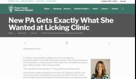 
							         New PA Gets Exactly What She Wanted at Licking Clinic – Texas ...								  
							    