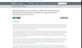
							         New Package of Services at PNC Bank Addresses Healthcare ...								  
							    