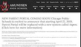 
							         NEW PARENT PORTAL COMING SOON! - Amundsen High School								  
							    