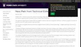
							         New Path from Technical College to WSU - Weber State University								  
							    