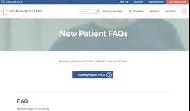 
							         New Patient FAQs | Vancouver Clinic								  
							    