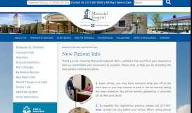 
							         New Patient Info - UnityPoint Health - Memorial Hospital								  
							    
