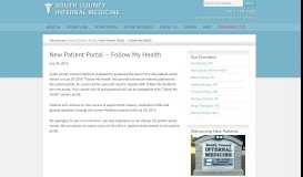
							         New Patient Portal - Follow My Health - South County Internal Medicine								  
							    