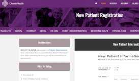 
							         New Patient Registration | Church Health								  
							    