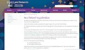 
							         New Patient Registration | South Lake Pediatrics								  
							    