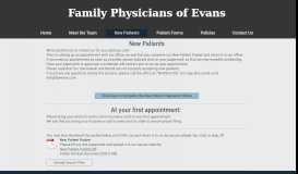 
							         New Patients - Family Physicians of Evans								  
							    