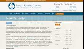 
							         New Patients - Sancta Familia Center for Integrative Medicine								  
							    
