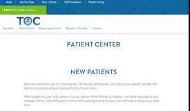 
							         New Patients | Tallahassee Orthopedic Clinic								  
							    