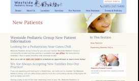 
							         New Patients - Westside Pediatrics								  
							    