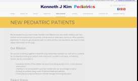 
							         New Pediatric Patients - Fairfax, VA - Kenneth J. Kim Pediatrics								  
							    