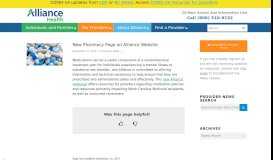 
							         New Pharmacy Page on Alliance Website - Alliance Behavioral ...								  
							    