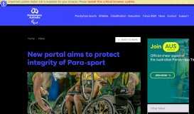 
							         New portal aims to protect integrity of Para-sport | Paralympics Australia								  
							    