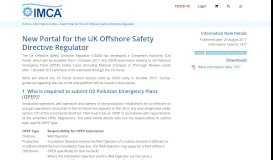 
							         New Portal for the UK Offshore Safety Directive Regulator – IMCA								  
							    