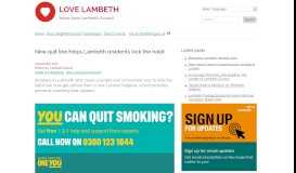 
							         New quit line helps Lambeth residents kick the habit | Love Lambeth								  
							    