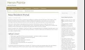 
							         New Resident Portal - Heron Pointe								  
							    