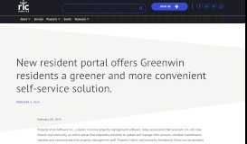 
							         New resident portal offers Greenwin residents a greener and ...								  
							    