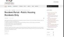 
							         New Resident Portal - Public Housing Residents Only								  
							    