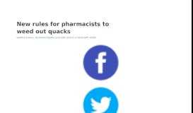
							         New rules for pharmacists to weed out quacks : The Standard								  
							    