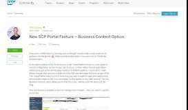 
							         New SCP Portal Feature – Business Content Option | SAP Blogs								  
							    