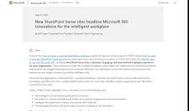 
							         New SharePoint home sites headline Microsoft 365 innovations for the ...								  
							    
