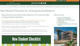 
							         New Student Checklist for Undergraduate Students - CSU Health ...								  
							    