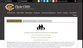 
							         New Student Enrollment - Clyde Independent School District								  
							    